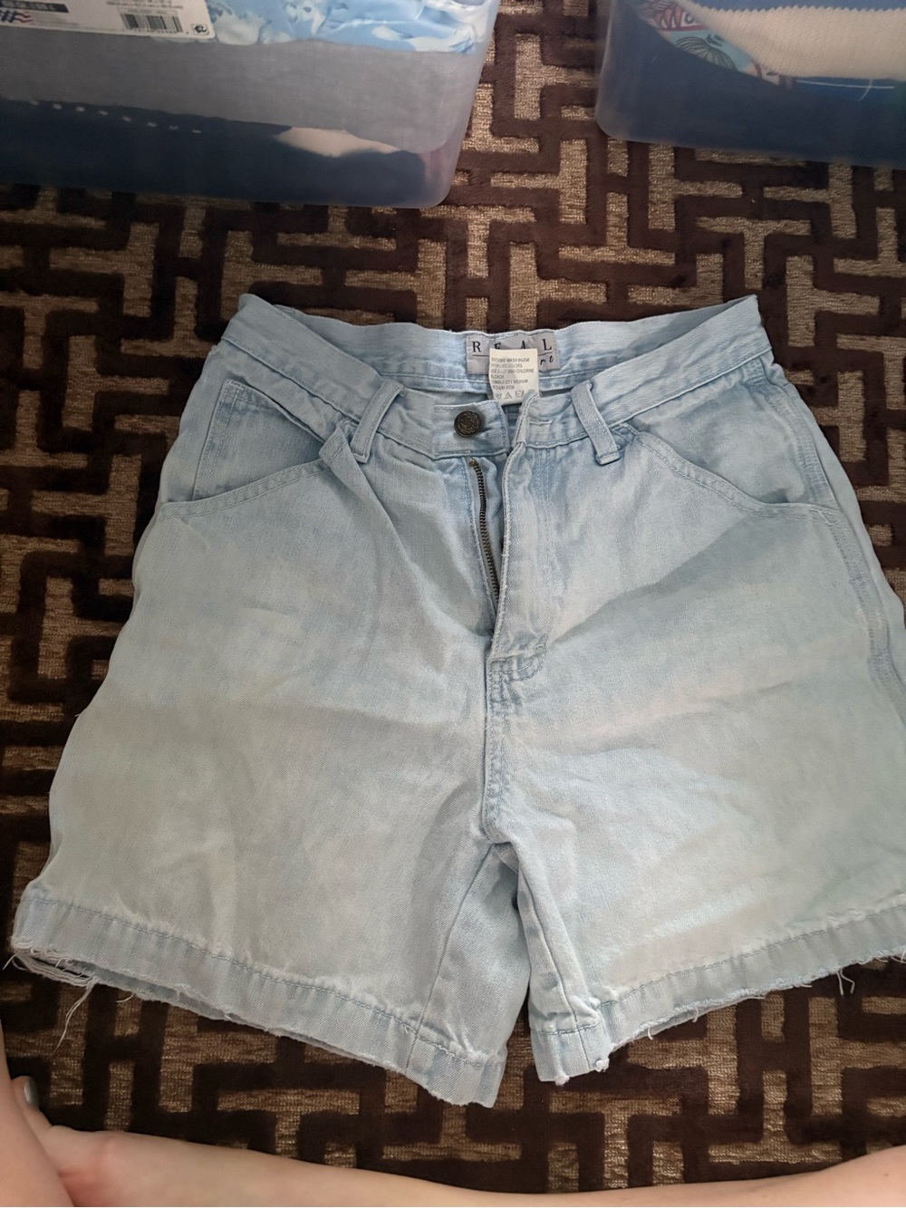 Vintage Light Blue High-Waist Denim Shorts